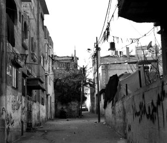 Narrow Road in Nusirat Refugee Camp, Gaza